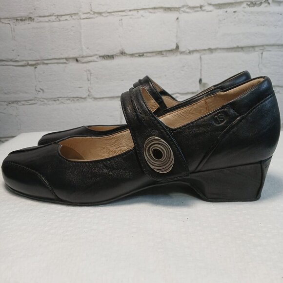 JOSEF SEIBEL CARA BLOCK HEEL MARY JANES BLACK LEATHER EURO SIZE 40 (US SIZE 9.5) - Picture 11 of 12